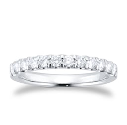 06508453 - Platinum 0.50cttw Diamond Claw Set Eternity Ring