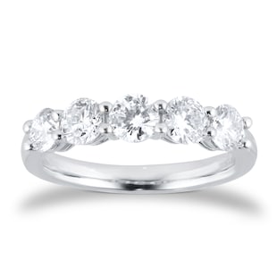 Goldsmiths Platinum 1.50cttw Brilliant Cut 5 Stone Eternity Ring