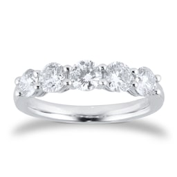 06508454 - Platinum 1.50cttw Brilliant Cut 5 Stone Eternity Ring