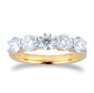 Mappin & Webb 18ct Yellow Gold 1.50cttw Diamond Five Stone Eternity Ring