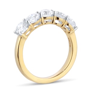 Mappin & Webb 18ct Yellow Gold 1.50cttw Diamond Five Stone Eternity Ring
