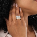 Best Luxury 
9ct White Gold 0.20cttw Brilliant Cut Diamond Stacker Eternity Ring