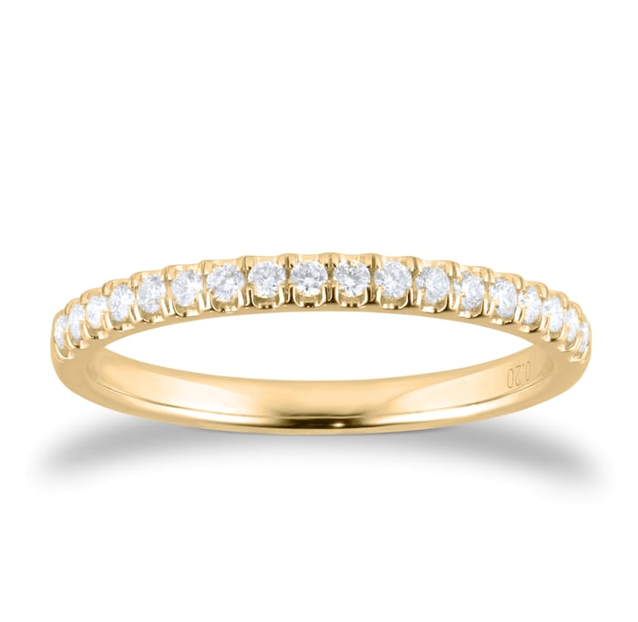 Goldsmiths 9ct Yellow Gold 0.20cttw Brilliant Cut Diamond Stacker Eternity Ring