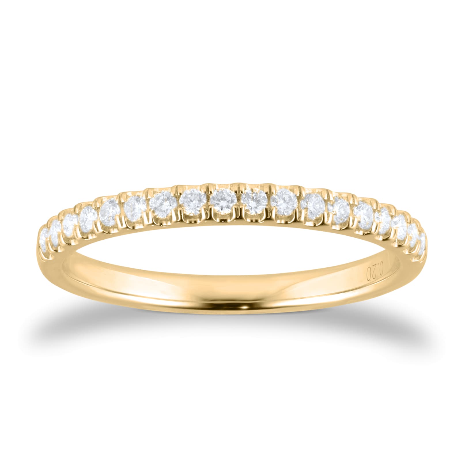 Goldsmiths 9ct Yellow Gold 0.20cttw Brilliant Cut Diamond Stacker Eternity Ring