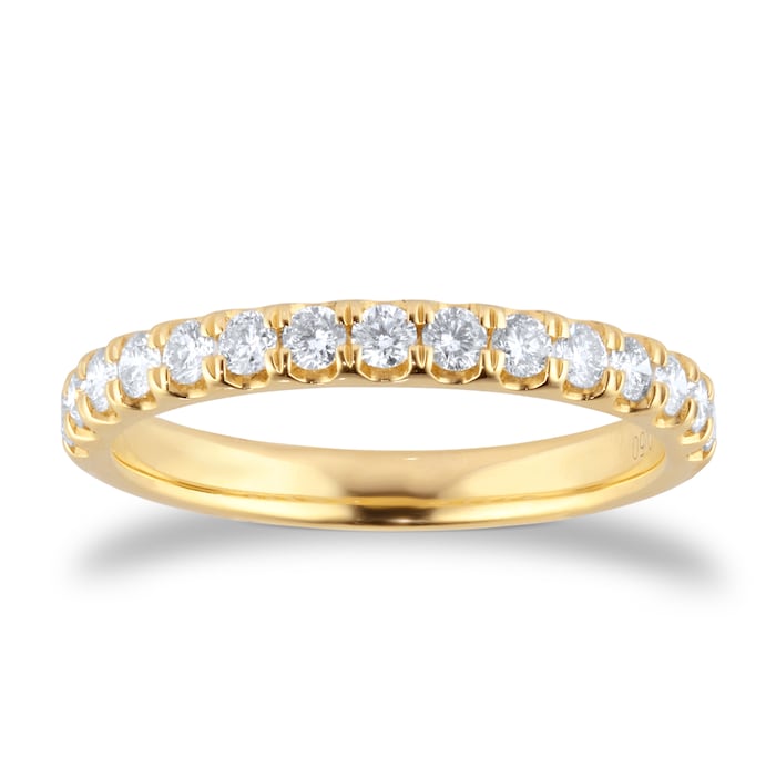 Goldsmiths 18ct Yellow Gold 0.50cttw Claw Set Diamond Eternity Ring
