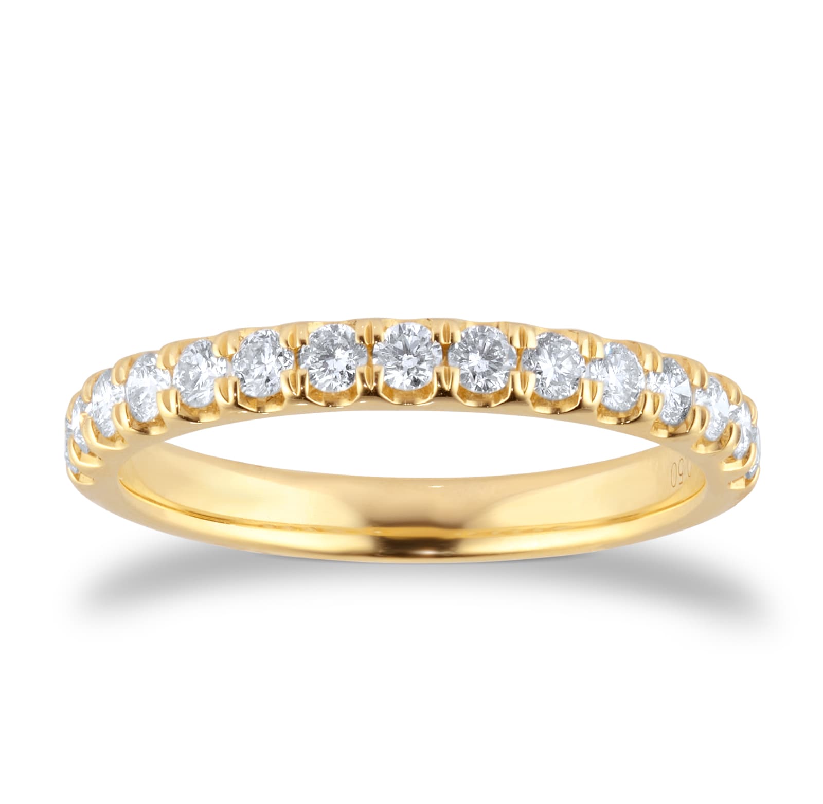Goldsmiths 18ct Yellow Gold 0.50cttw Claw Set Diamond Eternity Ring