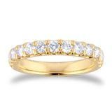 Goldsmiths 18ct Yellow Gold 1.00cttw Brilliant Cut Diamond Claw Set Eternity Ring