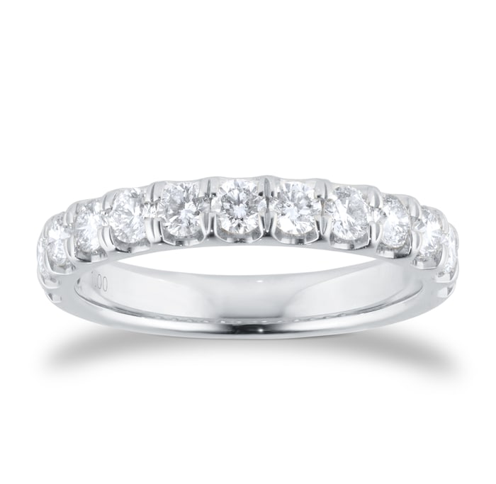 Goldsmiths Platinum 1.00cttw Brilliant Cut Diamond Claw Set Eternity Ring