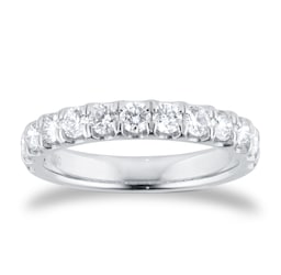 06508467 - Platinum 1.00cttw Brilliant Cut Diamond Claw Set Eternity Ring