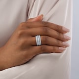 Goldsmiths Platinum 1.00cttw Brilliant Cut Diamond Claw Set Eternity Ring
