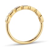 Mappin & Webb 18ct Yellow Gold 0.63cttw Emerald Cut 7 Stone Basel Set Eternity Ring