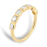 Mappin & Webb 18ct Yellow Gold 0.63cttw Emerald Cut 7 Stone Basel Set Eternity Ring