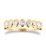 Mappin & Webb 18ct Yellow Gold 0.60cttw Oval Cut Besel Set Diamond Eternity Ring