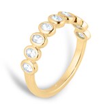 Mappin & Webb 18ct Yellow Gold 0.60cttw Oval Cut Besel Set Diamond Eternity Ring