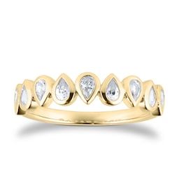 06508484 - 18ct Yellow Gold 0.60cttw Pear Cut Besel Set Diamond Eternity Ring