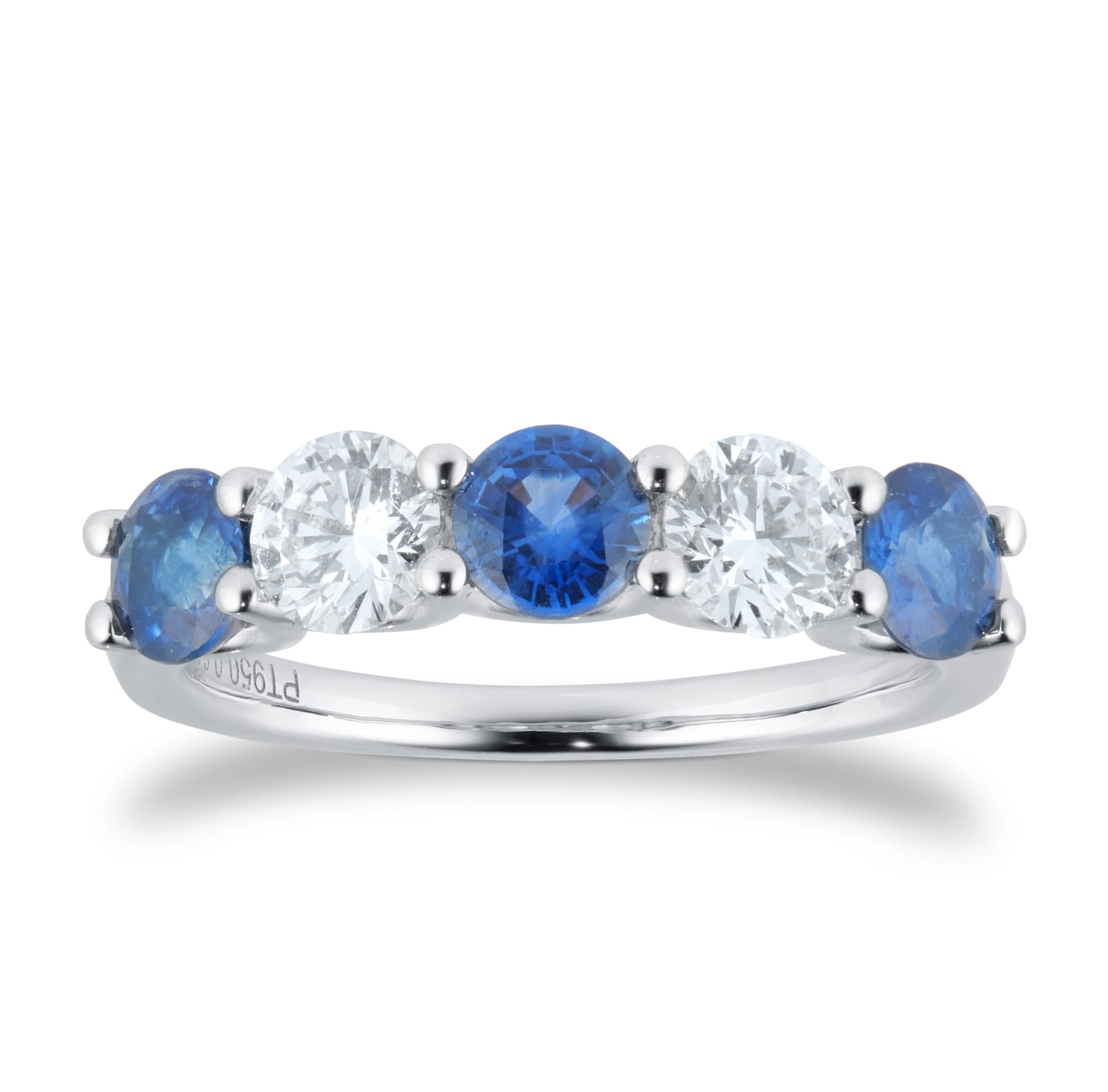 Mappin 
Webb Platinum Five Stone Sapphire 
1.50cttw Diamond Ring