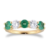 Mappin 
Webb 18ct Yellow Gold Five Stone Emerald 
1.50cttw Diamond Ring - Ring Size O