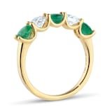 Mappin 
Webb 18ct Yellow Gold Five Stone Emerald 
1.50cttw Diamond Ring - Ring Size O