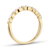Goldsmiths 18ct Yellow Gold 0.24cttw Brilliant and Marquise Cut Diamond Half Eternity Ring