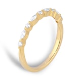 Goldsmiths 18ct Yellow Gold 0.24cttw Brilliant and Marquise Cut Diamond Half Eternity Ring