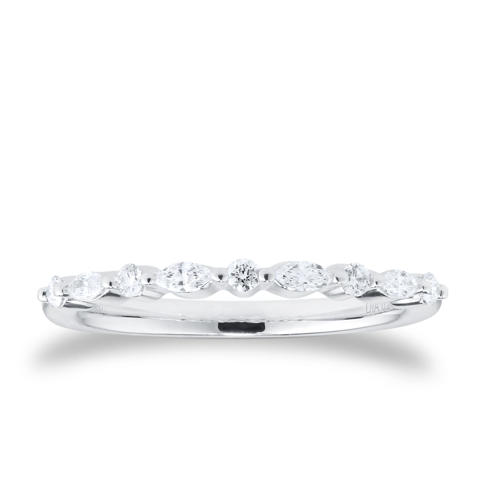 Best Luxury 
Platinum 0.24cttw Brilliant and Marquise Cut Diamond Half Eternity Ring