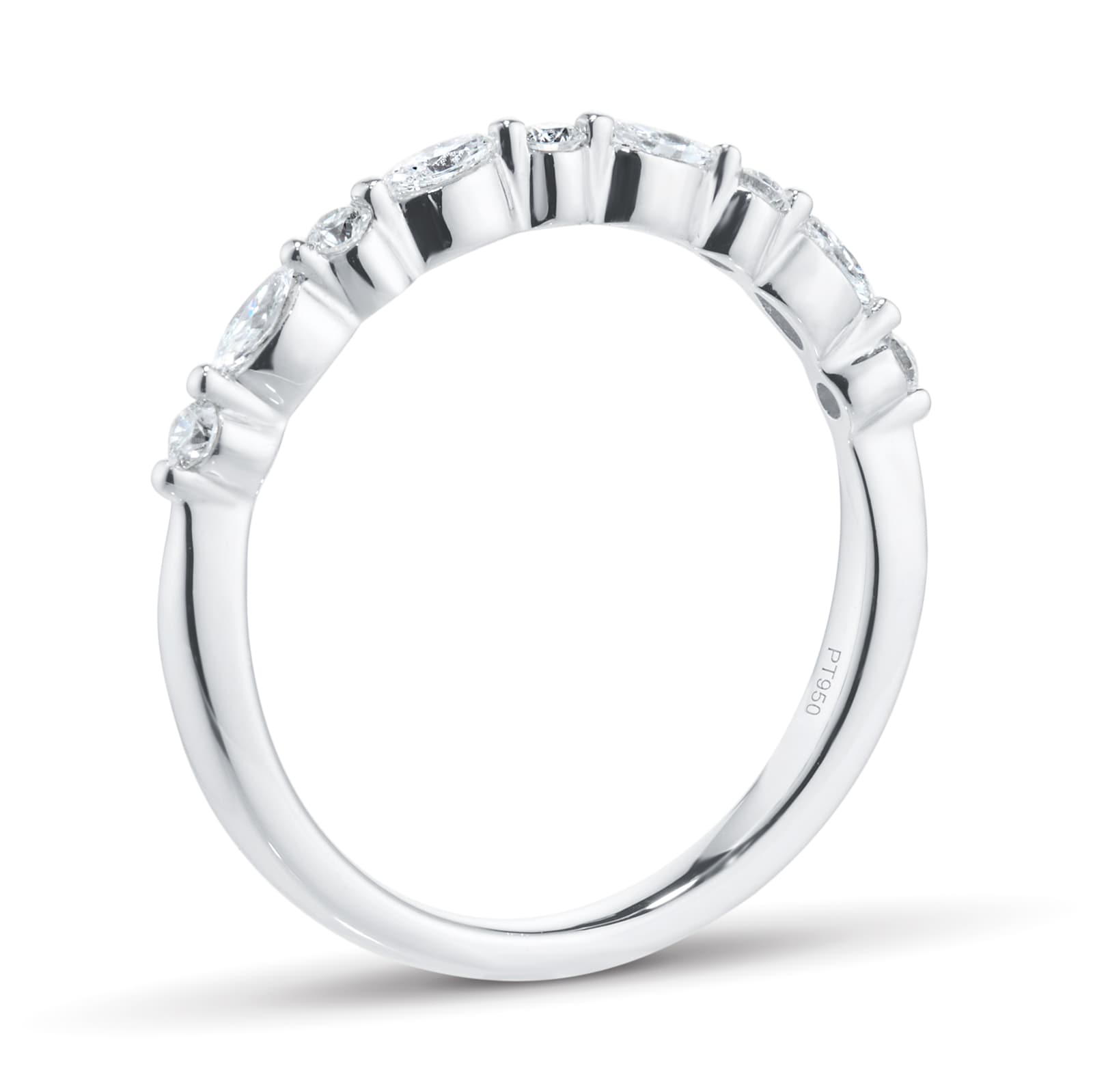 Best Luxury 
Platinum 0.24cttw Brilliant and Marquise Cut Diamond Half Eternity Ring
