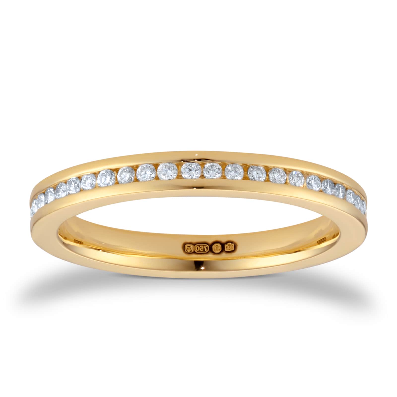Goldsmiths 18ct Yellow Gold 0.33cttw Channel Set Brilliant Cut Diamond Full Eternity Ring