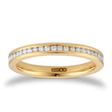 Goldsmiths 18ct Yellow Gold 0.33cttw Channel Set Brilliant Cut Diamond Full Eternity Ring