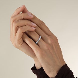 Goldsmiths Platinum 1.00cttw Brilliant Cut Diamond Half Eternity Ring