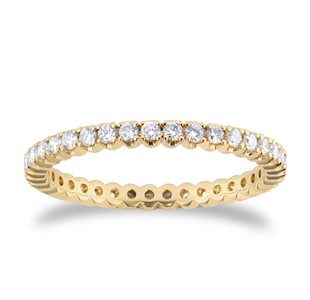 Goldsmiths 18ct Yellow Gold 0.50cttw Brilliant Cut Diamond Full Eternity Ring
