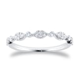 Goldsmiths 9ct White Gold Marquise Shape 0.23cttw Brilliant Cut Diamond Half Eternity Ring