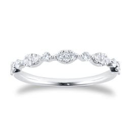 06508499 - 9ct White Gold Marquise Shape 0.23cttw Brilliant Cut Diamond Half Eternity Ring