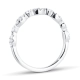 Goldsmiths 9ct White Gold Marquise Shape 0.23cttw Brilliant Cut Diamond Half Eternity Ring