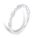 Goldsmiths 9ct White Gold Marquise Shape 0.23cttw Brilliant Cut Diamond Half Eternity Ring