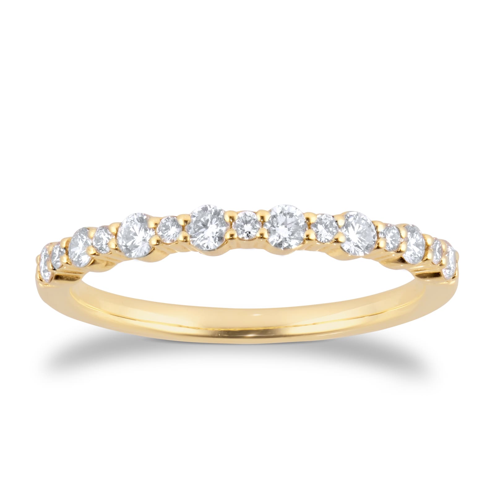 Goldsmiths 9ct Yellow Gold 0.34cttw Brilliant Cut Diamond Half Eternity Ring Goldsmiths 9ct Yellow Gold 0.34cttw Brilliant Cut Diamond Half Eternity Ring