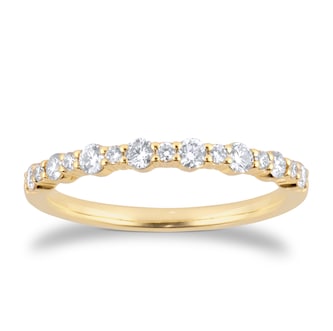 Goldsmiths 9ct Yellow Gold 0.34cttw Brilliant Cut Diamond Half Eternity Ring Goldsmiths 9ct Yellow Gold 0.34cttw Brilliant Cut Diamond Half Eternity Ring