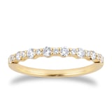 Goldsmiths 9ct Yellow Gold 0.34cttw Brilliant Cut Diamond Half Eternity Ring