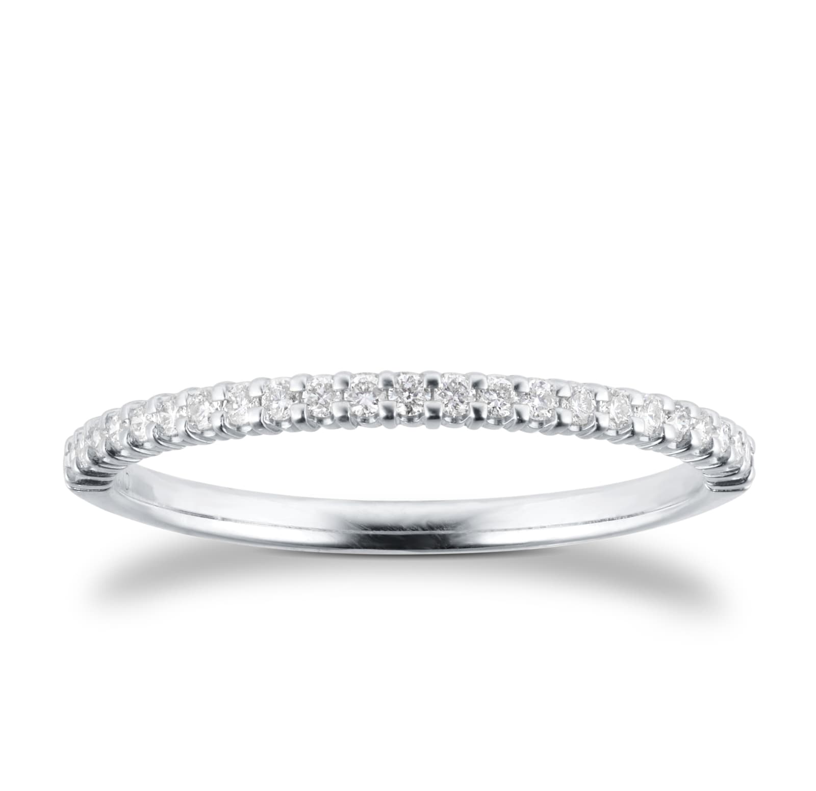 Goldsmiths 9ct White Gold 0.15cttw Diamond Stacker Half Eternity Ring Goldsmiths 9ct White Gold 0.15cttw Diamond Stacker Half Eternity Ring
