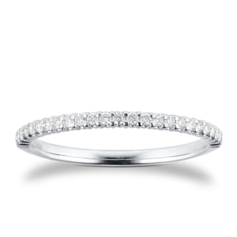 Goldsmiths 9ct White Gold 0.15cttw Diamond Stacker Half Eternity Ring Goldsmiths 9ct White Gold 0.15cttw Diamond Stacker Half Eternity Ring