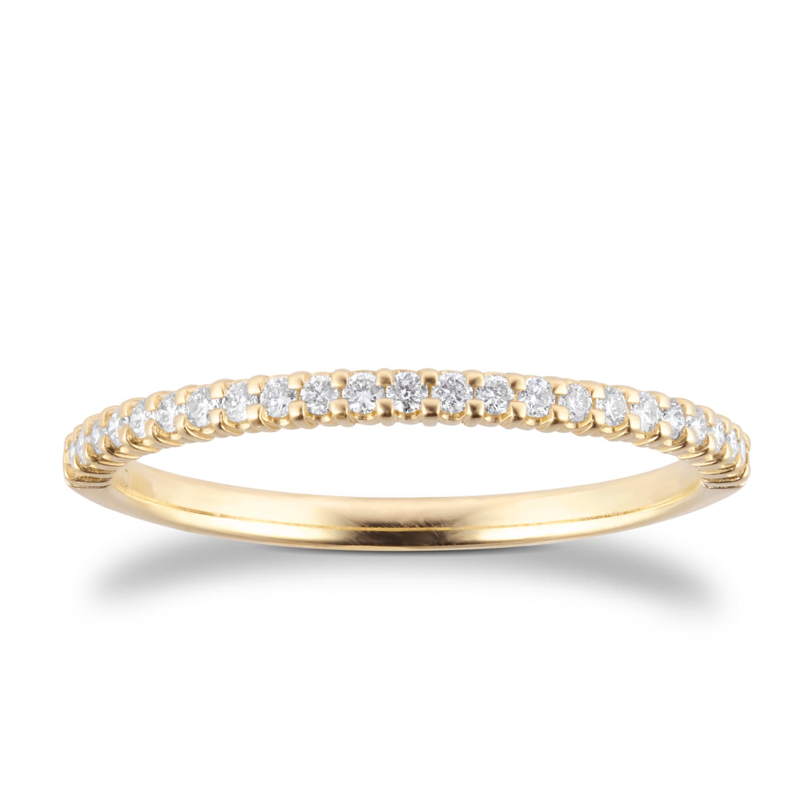 Goldsmiths 9ct Yellow Gold 0.15cttw Diamond Stacker Half Eternity Ring Goldsmiths 9ct Yellow Gold 0.15cttw Diamond Stacker Half Eternity Ring