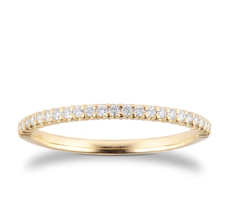 Goldsmiths 9ct Yellow Gold 0.15cttw Diamond Stacker Half Eternity Ring Goldsmiths 9ct Yellow Gold 0.15cttw Diamond Stacker Half Eternity Ring