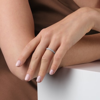 Goldsmiths Platinum 0.50cttw Diamond Half Eternity Ring