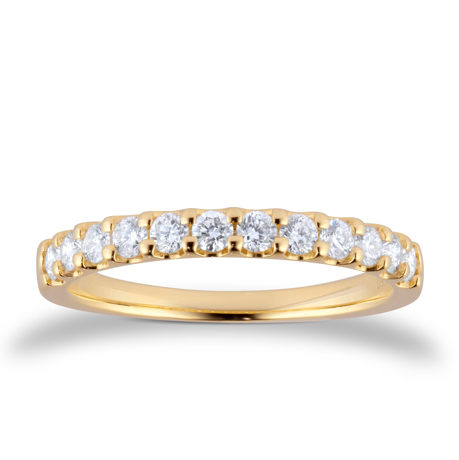 Goldsmiths 18ct Yellow Gold 0.50cttw Diamond Half Eternity Ring