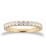 Goldsmiths 18ct Yellow Gold 0.50cttw Diamond Half Eternity Ring - Ring Size K