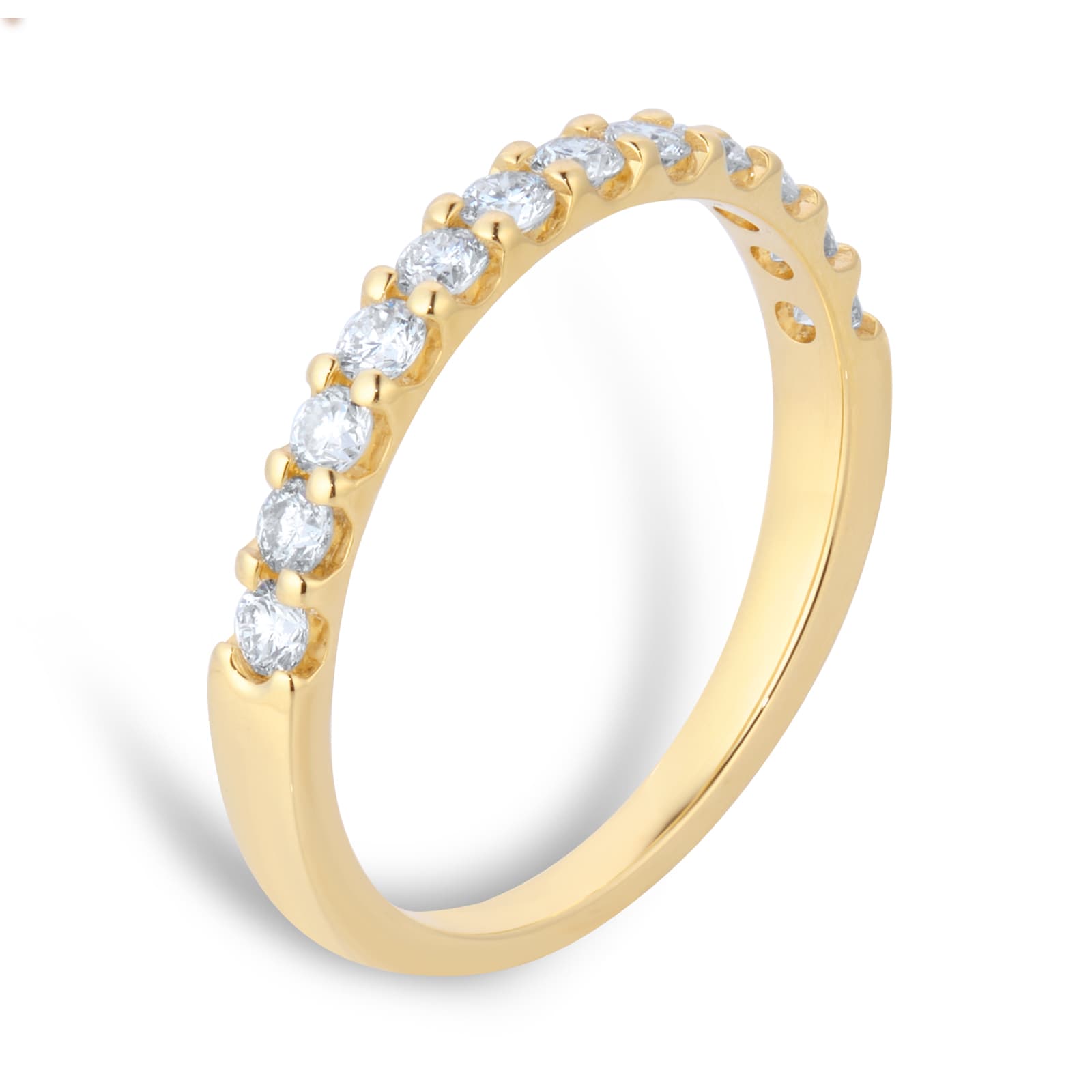 Goldsmiths 18ct Yellow Gold 0.50cttw Diamond Half Eternity Ring