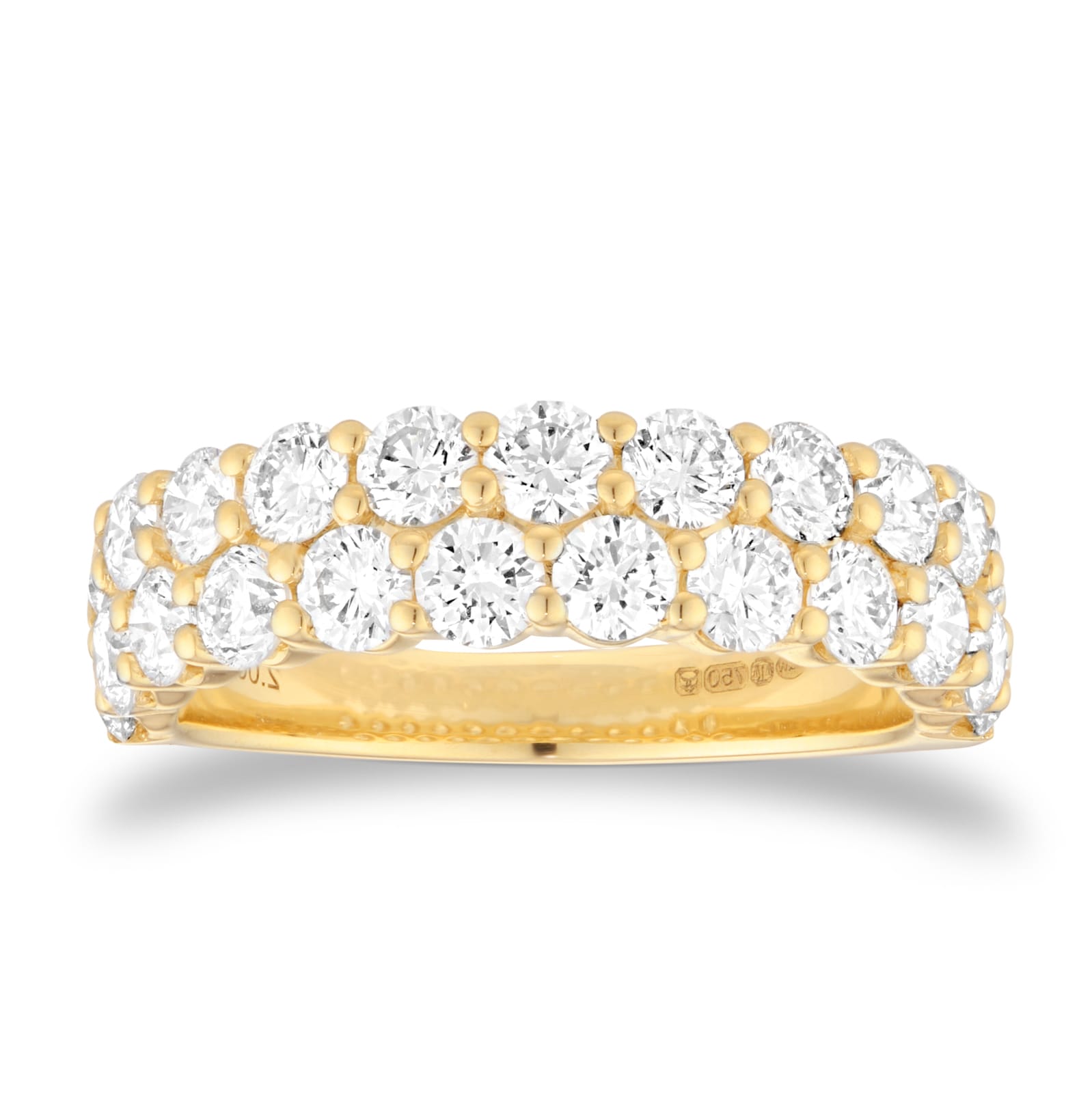 Mappin & Webb 18ct Yellow Gold 2.00cttw Double Row Diamond Eternity Ring