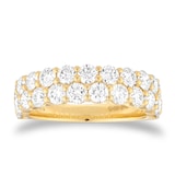 Mappin & Webb 18ct Yellow Gold 2.00cttw Double Row Diamond Eternity Ring - Ring Size K