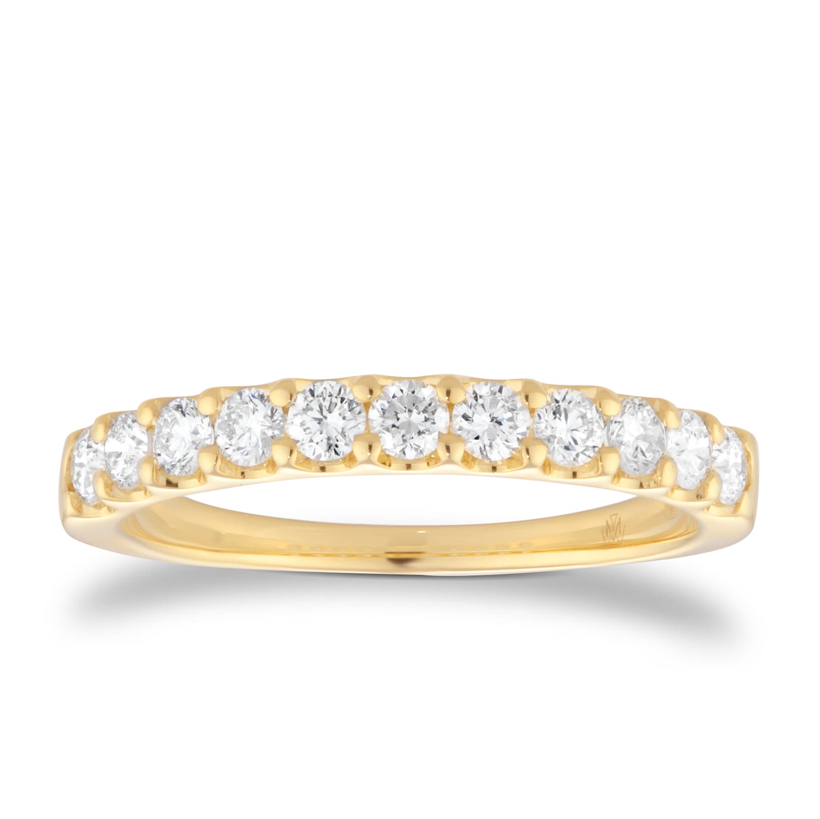 Mappin & Webb 18ct Yellow Gold 0.50cttw Diamond Claw Set Half Eternity Ring