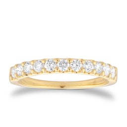 06508591 - 18ct Yellow Gold 0.50cttw Diamond Claw Set Half Eternity Ring