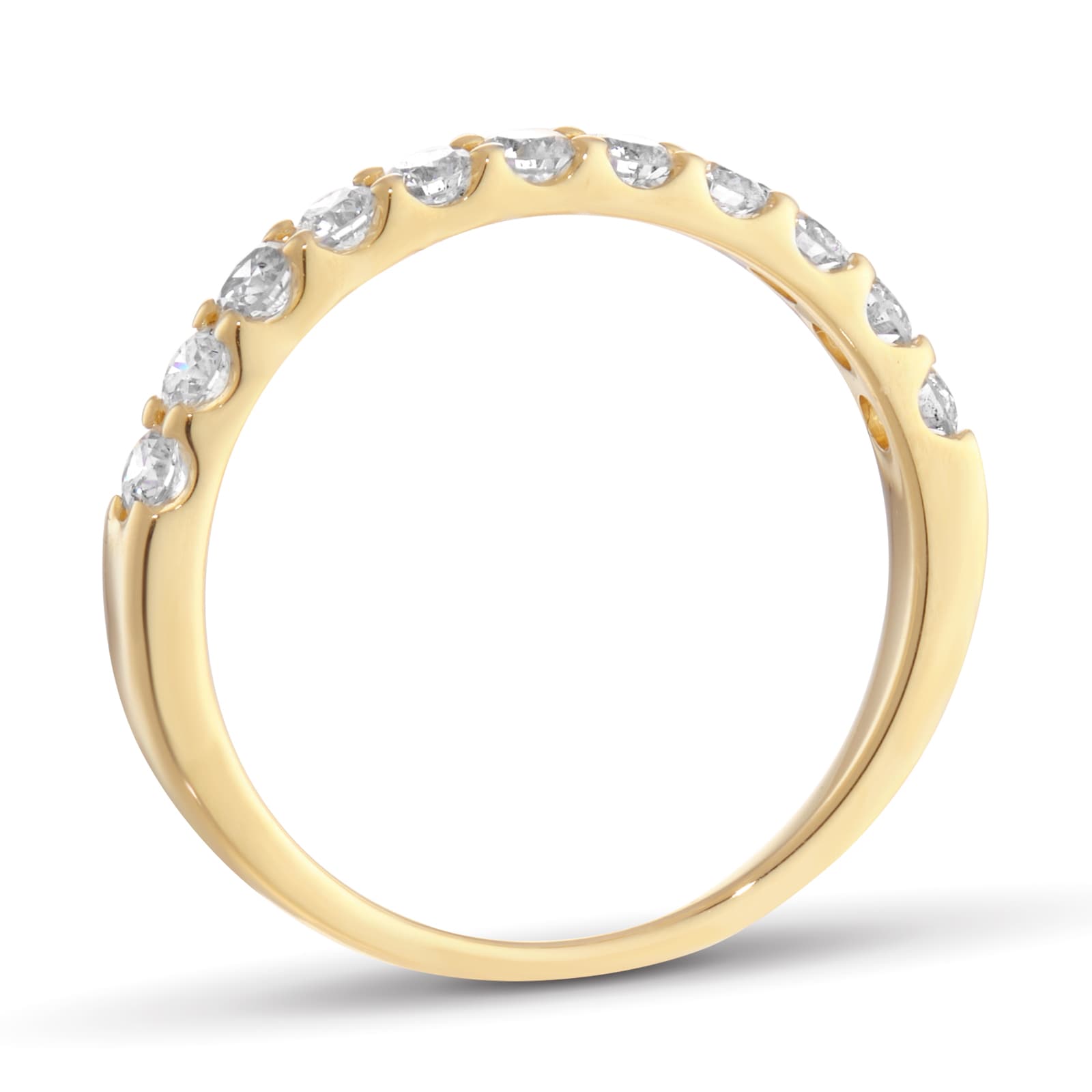 Mappin & Webb 18ct Yellow Gold 0.50cttw Diamond Claw Set Half Eternity Ring